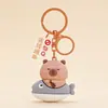 Chaveiro fofo série capivara com haste pequeno pingente amantes pingente de mochila chaveiro pequenos presentes criativos atacado