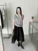 Top Adelgazante de Manga Corta con Cuello Polo Estilo Coreano para Mujer, Nuevo de Verano 2026 Camisa de Punto Suelta Versátil con Bordado de Caballito