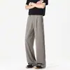 Pantalones Casuales de Seda de Morera para Hombre Rectos Sueltos 2026 Nuevo de Verano Hielo Seda Caída Versátil Pierna Ancha Deportivos Finos