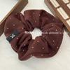 Versión coreana de otoño e invierno vintage franela onda punto anillo para el cabello de intestino grueso moda femenina combinable cuerda para el cabello temperamento goma elástica bola cuerda para el cabello