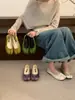 Zapatos planos de satén estilo francés con abertura en la punta para mujer, zapatos planos de corte bajo, nuevo estilo 2026, bailarinas de hadas, zapatos de pezuña de cerdo