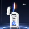 Th653 Isqueiro para Charuto Chama Azul de Injeção Direta Tanque de Gás Visível Grande Capacidade Isqueiro Portátil Recarregável