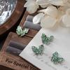 Joyería para uñas aleación grava lazo celebridad de internet tridimensional borde plateado cristal mariposa lujo ligero accesorios para uñas venta caliente