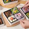 Caja para Pastel Joy de Cuatro Piezas de Redes Sociales Caja de Empaque para Postres Empaque Desechable Crema Pequeño de Cuatro Compartimentos Horneado Casero