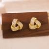 Pendientes Triangulares Exquisitos de Aguja de Plata con Microincrustaciones, Simples y Versátiles, Pendientes de Moda y Elegantes, Diseño de Nicho, Pendientes de Lujo Accesible para Celebridades