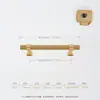 Manija moderna minimalista para puerta de armario, nueva manija de tubo cuadrado dorado rayado cepillado, manija de puerta de gabinete de cajón dorado-negro