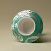 Ino Kiyomatsu Verde Turquesa Color Plata Pez Quemador de Incienso Cerámico Inspirado en Zen Quemador de Incienso de Alta Gama para Ceremonia de Incienso y Decoración de Madera de Águila