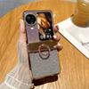 Adecuado para funda de teléfono OPPO find n3flip, bisagra de cuero liso, N3FLIP, lente de diamante, funda protectora anticaídas