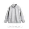 Directo del fabricante: Diseño casual de media cremallera estilo japonés, colección de primavera, sudadera simple y deportiva para hombre con bolsillos tipo canguro y cuello alto