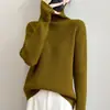 Suéter de cuello alto acanalado para mujer de otoño e invierno transfronterizo, top de punto tipo jersey como capa base para mujer