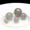 Acessórios de Contas Soltas de Ágata Cinza Natural Calcedônia de Cor Original Contas Redondas Materiais para Pulseira DIY Acessórios para Pulseira de Colar