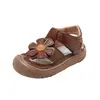 Sandalias Infantiles Abiertas Caladas 2026 Primavera/Verano Florales Zapatos de Princesa para Niñas Estilo Campestre Suela Suave Zapatos de Cuero para Bebé