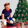 20 Piezas de Decoraciones Navideñas de Dinosaurio Festivo, Regalos de Madera para Fiestas Navideñas en Casa, Colgantes Decorativos Navideños de Dinosaurio