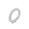 Anillo de Boda para Mujer 2025 Nuevo de Lujo Totalmente Diamantado Redondo de 3.0 mm Moissanita Bañado en Plata S925 Oro Blanco de 18 Quilates