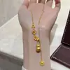 Nuevo Collar con Borla de Moneda de la Fortuna Dorada Estilo Chino y Colgante de Calabaza para Mujer, Estilo Lujo Ligero, Nuevo Modelo Xiaohongshu Cadena para Clavícula