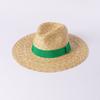 Primavera e Verão Nova Moda Casual Multicor Fita Chapéu Jazz de Palha Aba Larga Chapéu de Palha Popular Protetor Solar de Praia ao Ar Livre