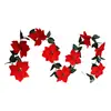Guirlanda de Poinsettia Artificial Best-Seller Transfronteiriça com Frutas Vermelhas, Decoração de Feriado de Natal, Decoração de Casa, Em estoque atacado