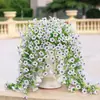 Colgante de Pared de Ratán Artificial Transfronterizo Púrpura Enredadera de Flores Artificiales Plantas Verdes de Simulación Colgante Decoración Exterior Adornos para el Hogar