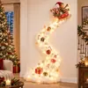 Decoración Espiral de Estrella de Navidad y Año Nuevo Lámpara de Pared para Camino de Festival Navideño Artesanías de Madera