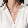 Collar con cadena de clavícula sexy y larga en forma de V, estilo retro de Hong Kong, de acero de titanio y oro rosa, joyería de moda para niñas, estilo europeo y americano