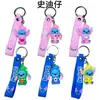 Chaveiro Pingente Boneco Coelho e Urso Espacial de Casal Pvc Fofo Desenho Animado Brinquedo Pequeno Enfeite Pendurado Fábrica em Estoque