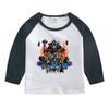 Camiseta de Manga Comprida para Meninos e Meninas Primavera e Outono 2024 Nova Camiseta Básica de Algodão Infantil Vestido Infantil de Outono com Gola Redonda