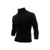 Nuevo Suéter de Punto Pullover Ajustado Transfronterizo de Comercio Exterior para Hombre, Capa Interior Cálida, Suéter de Cachemir de Cuello Alto de Color Sólido