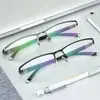 Nuevas gafas de negocios de medio marco para hombre, anti-luz azul, montura clásica para miopía, venta al por mayor, 809 miopía