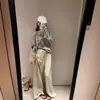 95% Algodón Chic Coreano Rayas Chic Camiseta de Botones Manga Larga para Mujer Principios de Primavera y Otoño Nuevo Elegante Delgado Casual Top