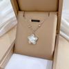 [Acero de titanio de cuerpo completo] Collar de oro real con personalidad geométrica de planeta, horno de viento minimalista, cadena de clavícula roja de red para mujer