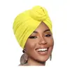 Novo chapéu lenço étnico transfronteiriço para a Amazon, turbante torcido com nó, chapéu pullover feminino liso casual e moderno