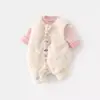 Conjunto de Ropa de Invierno y Otoño de Terciopelo de Dos Piezas para Bebés Niñas, Lindo Dibujo Animado, Overol Grueso de Lana