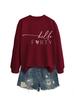 Amazon Ebay Estación Independiente Transfronteriza Casual Simple Elegante Dama Hola Cuarenta Corazón Sudadera de Manga Larga