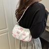 Bolso de Hombro de Gran Capacidad Otoño Plisado Floral Bolso de Axila Nuevo Diseño de Nicho 2025 Dulce con Cordón Bolso para Viajar