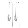 Agita la mano rápida del sonido una línea de oreja de borla de onda de agua multi-uso clip de oreja semicircular femenino aretes de circón artístico fresco pequeño aretes