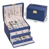 Nova Caixa de Armazenamento de Joias Portátil de Múltiplas Camadas Fabricante Original Caixa de Armazenamento Multifuncional de Luxo Leve para Brincos, Studs e Anéis