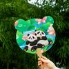 Abanico con diseño de panda AR, recuerdo turístico de Sichuan, tarjeta de viaje de la ciudad, abanico con diseño de panda de flores y Ye Qizi Meng Lan
