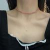 Collar de Cuentas de Piedra Natural Rosa Femenino Personalidad Nicho Alto Elegante Elegante Collar de Cadena de Moda