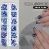 Rhinestones para Nail Art de Fundo Plano com 12 Compartimentos, Popular na Internet, Vendendo Bem, Rhinestones Mistos de Cor Champagne em Formato Irregular para Decoração de Unhas DIY
