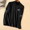 Moletom Camiseta Derong de Gola Alta Meia-Manga Longa Masculino Outono e Inverno Versátil Tendência Casual Moletom para Usar como Camada Base
