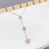 Joias estilo japonês e coreano de menina doce coração pétala de diamante corrente clavícula feminina colar flor zircônia joias femininas joias