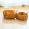 Cesta de Almacenamiento Tejida de Madera Cesta Portátil Cesta de Frutas Cesta de Madera Cesta de Huevos Cesta de Almacenamiento Tejida de Escritorio