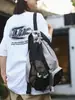 Bolsa Cruzada de Malla con Cordón Popular Transfronteriza para Senderismo y Natación, Mochila de Playa para Hombres y Mujeres, Bolsa para Deportes al Aire Libre y Fitness