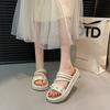 Nuevas Pantuflas Populares Combinables para Mujer Verano Perla Moda para Exterior Pequeño Estilo Chanel Playa Dos Usos Sandalias de Celebridad de Internet