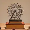 Adorno de Rueda de la Fortuna de Lujo Ligero y de Gama Alta para Sala de Estar, Dormitorio, Mueble de TV, Decoración de Gabinete de Vino, Modelo, Adorno Pequeño de Metal