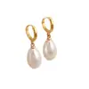 Brincos de Pérola em Forma de Gota Transfronteiriços Europeus e Americanos, Toque de Luxo Leve e de Alto Padrão, Brincos de Pérola Elegantes e Versáteis para Mulheres, Brincos Simples e Modernos