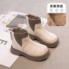 Botines para Niñas 2025 Nuevo Estilo Otoño e Invierno Forrados de Vellón Botas para Niños Zapatos de Cuero para Niñas Botas de Cuero para Bebés