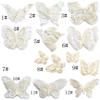 Encaje bordado pequeña mariposa bordado de organza una variedad de color aplique tridimensional alas flotantes Mariposa