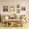 Pintura decorativa para sala de estar estilo retro francés pintura colgante de lujo de alta gama para pared de fondo de sofá estilo europeo mural colgante de pared para nicho