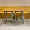 Banqueta baixa de ferro empilhável armazenamento banqueta quadrada cor aço inoxidável banqueta pequena metal estilo industrial cadeira infantil para exterior com encosto